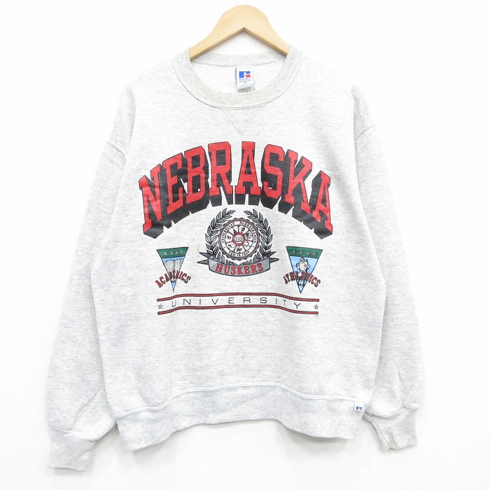 ラッセル 90s 長袖スウェット ネブラスカ グレー XL | 古着