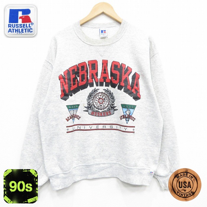 【50%OFF】ラッセル 90s 長袖スウェット ネブラスカ グレー XL | 古着