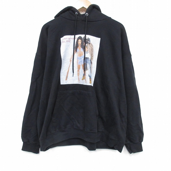 XL★古着 ヘインズ 長袖 ピップホップ ラップ スウェット パーカー メンズ 00年代 00s D Mitch 大きいサイズ 黒【spe】 25nov18