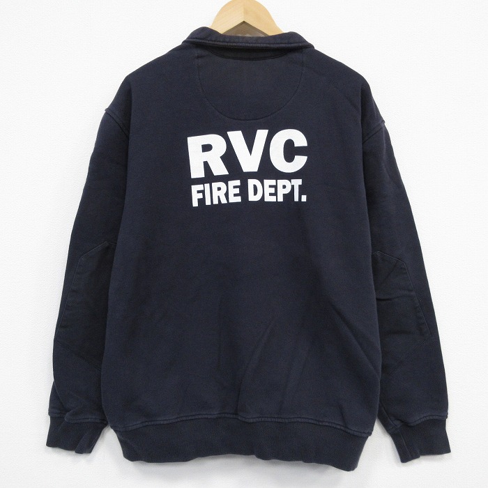 XL★古着 5.11タクティカル 袖 ハーフジップ スウェット メンズ RVC 大きいサイズ 紺 25nov15