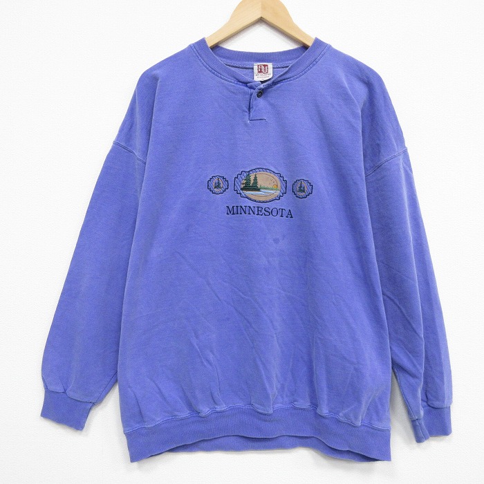 ART UNLIMITED 90s 長袖スウェット ミネソタ刺繍 パープル XL | 古着