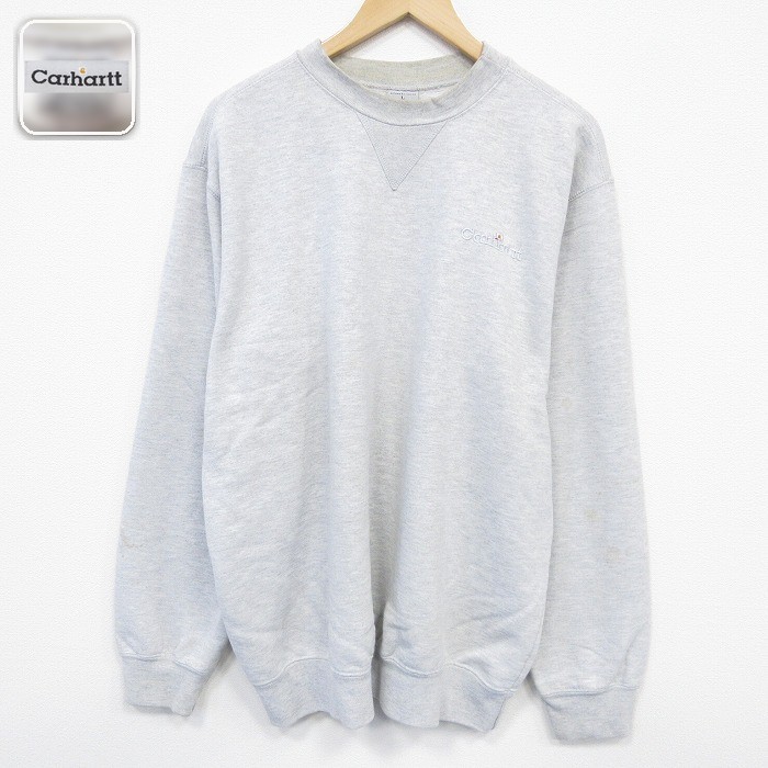 【50%OFF】カーハート 長袖スウェット ワンポイントロゴ グレー XL | 古着