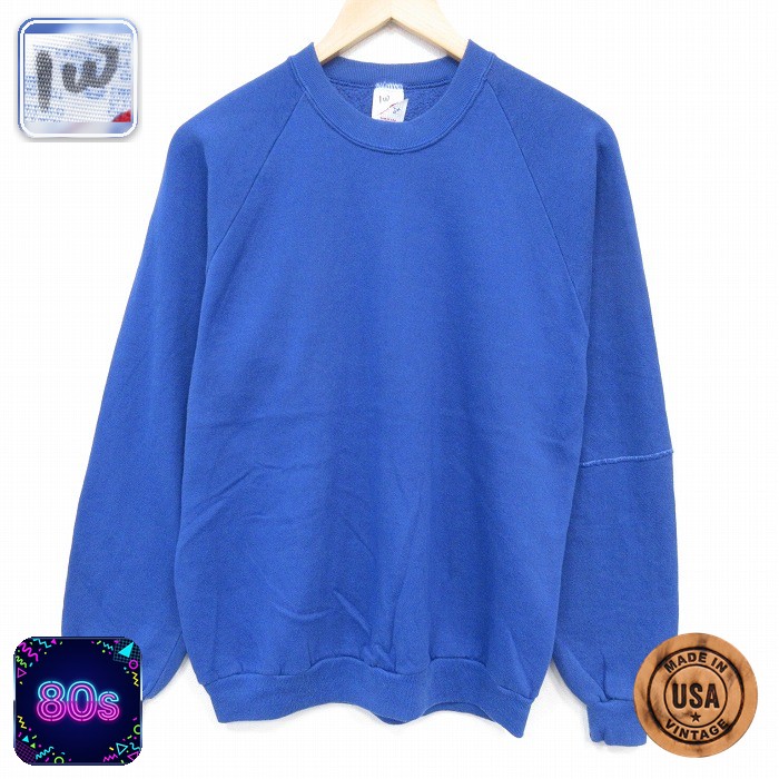 【50%OFF】ジャージーズ 80s ラグランスウェット ブルー M | 古着
