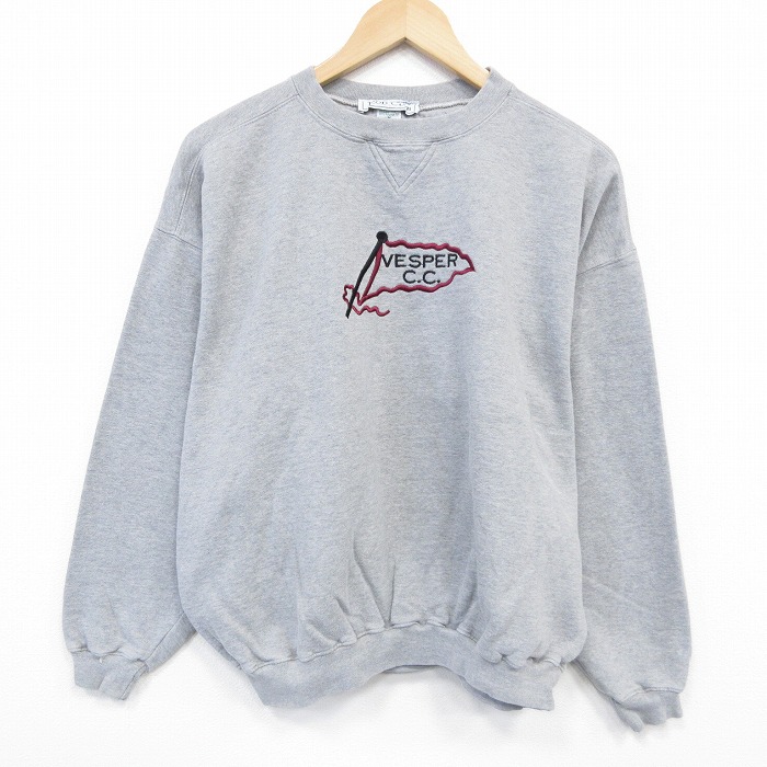 IZOD 90s 長袖スウェット VESPER刺繍 グレー XL | 古着