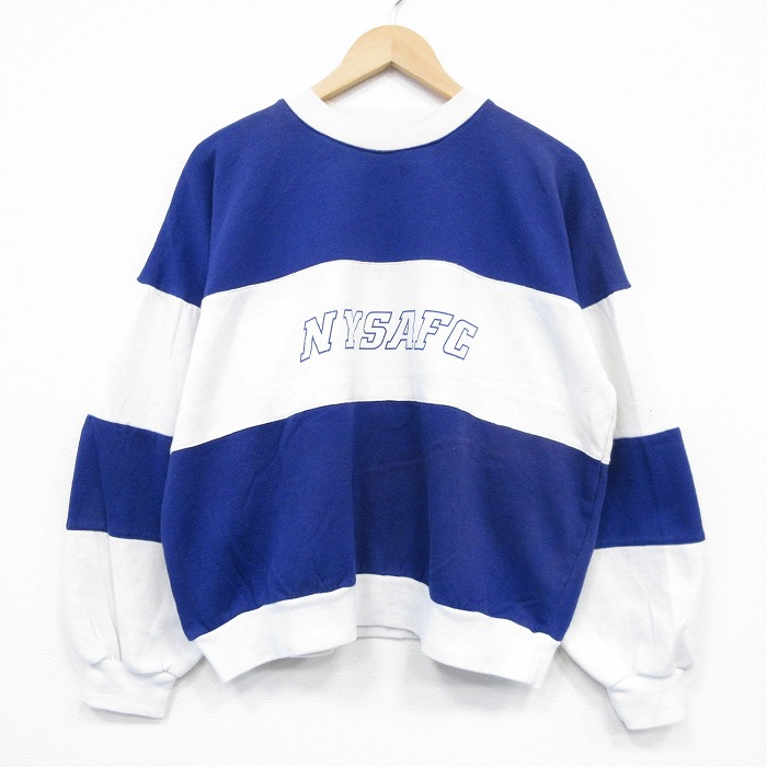 80s 長袖スウェット NYSAFCプリント ブルー XL | 古着