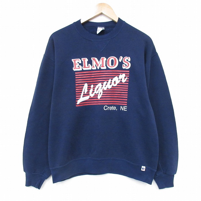 ラッセル 90s 長袖スウェット ELMOS ネイビー M | 古着