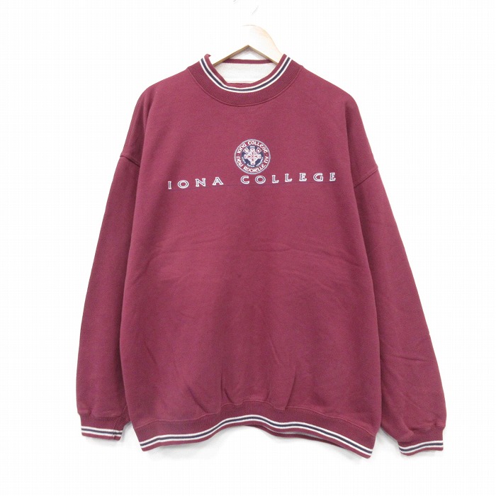 チャンピオン 90s 長袖スウェット IONA バーガンディ XL | 古着