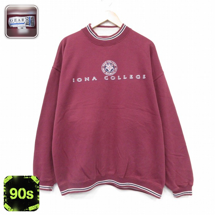 【50%OFF】チャンピオン 90s 長袖スウェット IONA バーガンディ XL | 古着