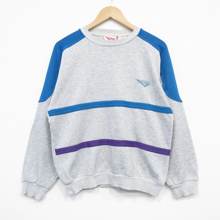 ポニー 90s 長袖スウェット ワンポイントロゴ グレー M | 古着