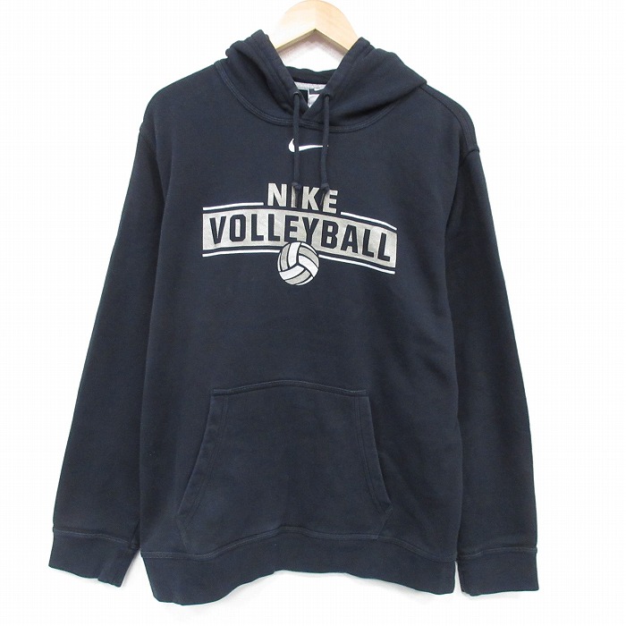 XL★古着 ナイキ NIKE 長袖 スウェット パーカー メンズ バレーボール 黒 25nov18