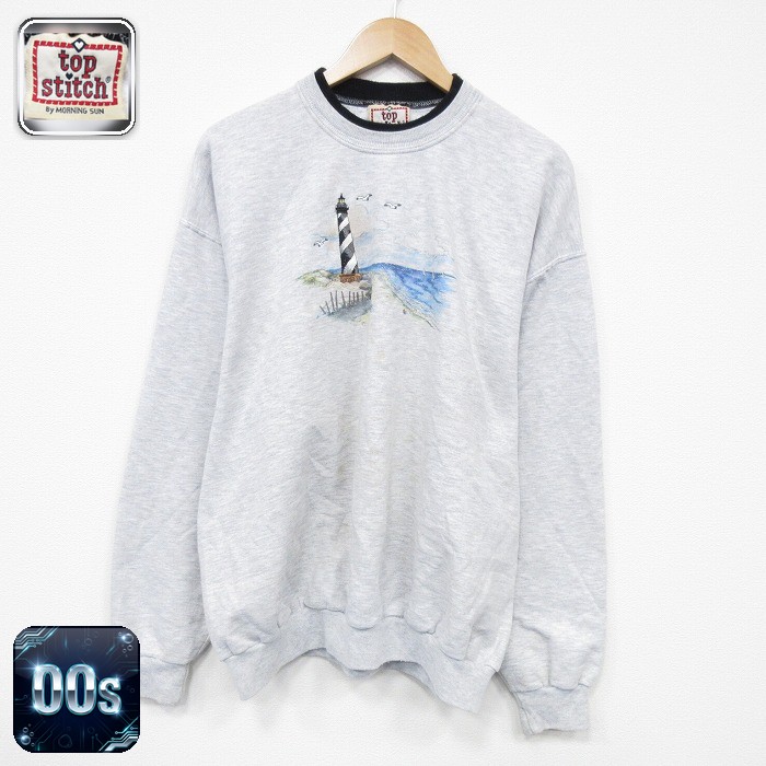 【50%OFF】00s 長袖スウェット 灯台 グレー XL | 古着