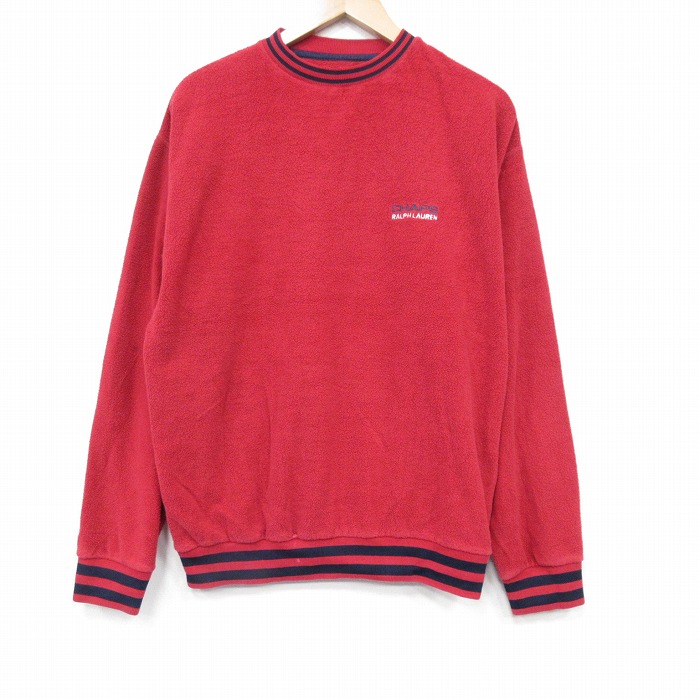 ラルフローレン 90s 長袖フリース ワンポイントロゴ レッド L | 古着