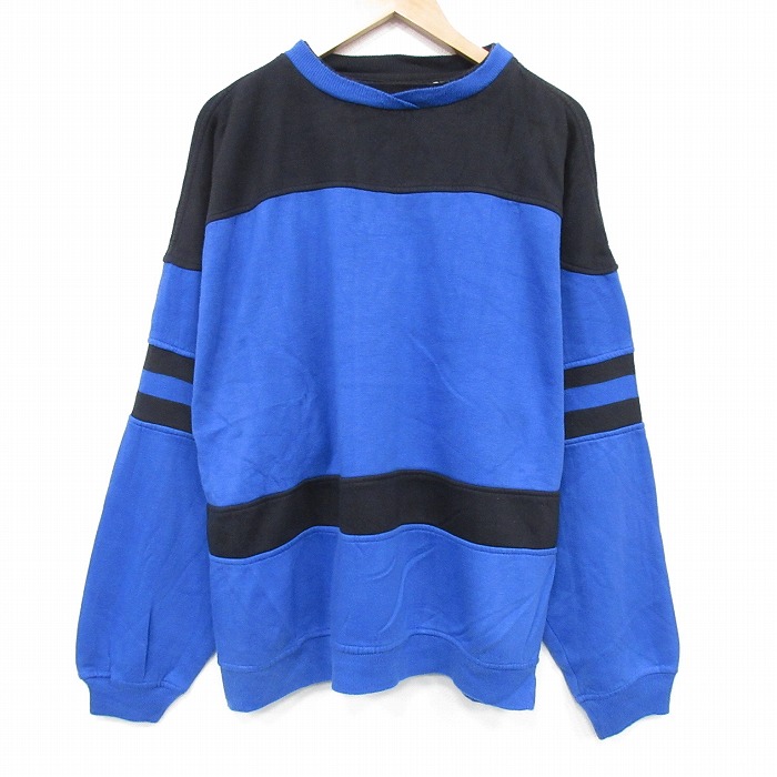 90s ラグランスウェット ブルー XL | 古着