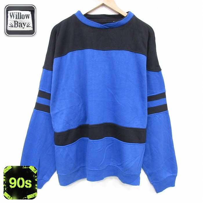 【50%OFF】90s ラグランスウェット ブルー XL | 古着