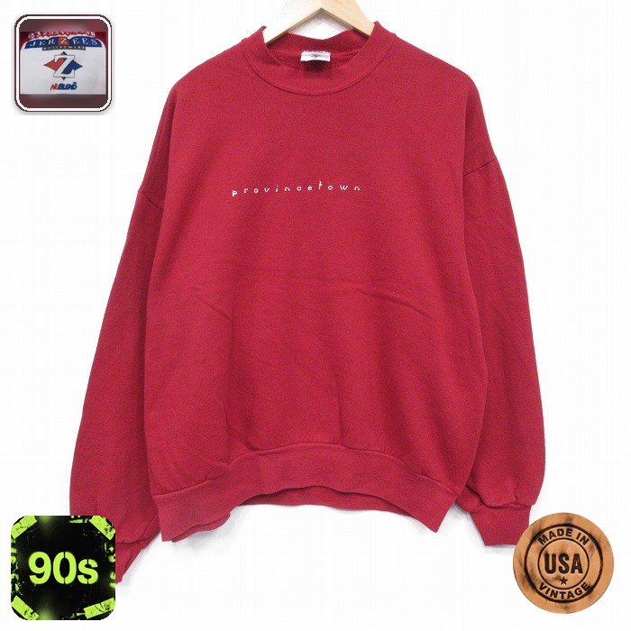 【50%OFF】ジャージーズ 90s 長袖スウェット provincetown レッド XL | 古着