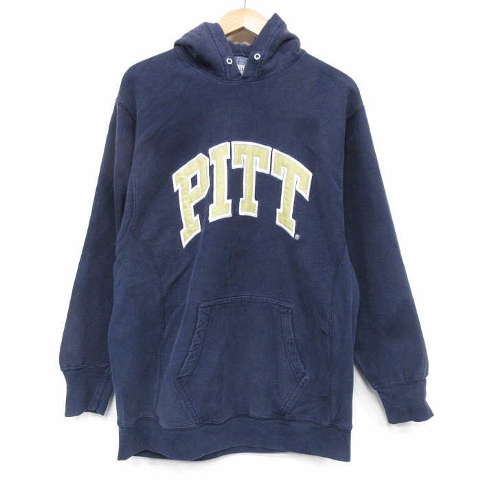 L★古着 STEVE&BARRYS 長袖 スウェット パーカー メンズ PITT 紺 25nov20