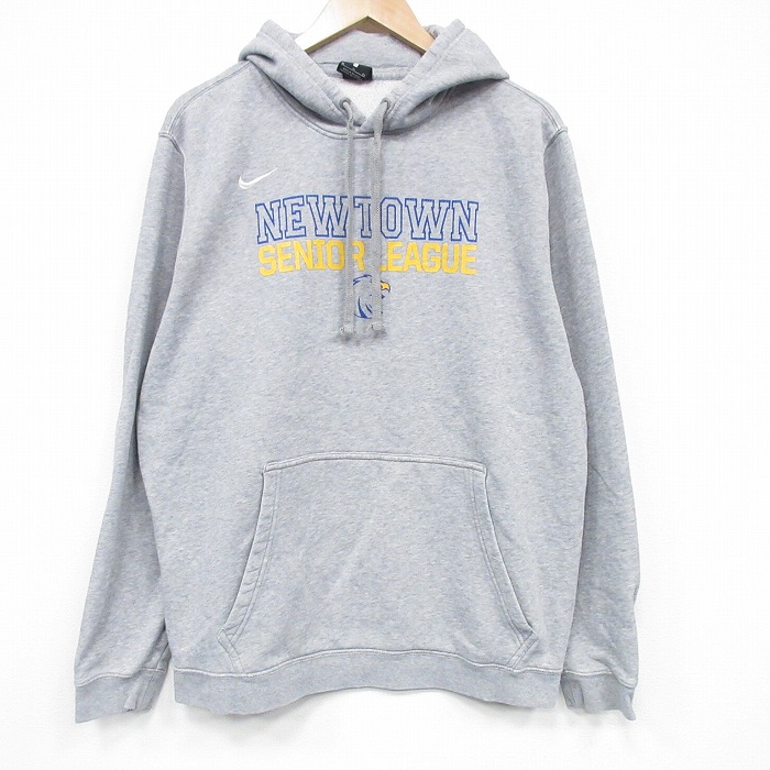 XL★古着 ナイキ NIKE 長袖 スウェット パーカー メンズ ニュータウン 薄グレー 霜降り 25nov20