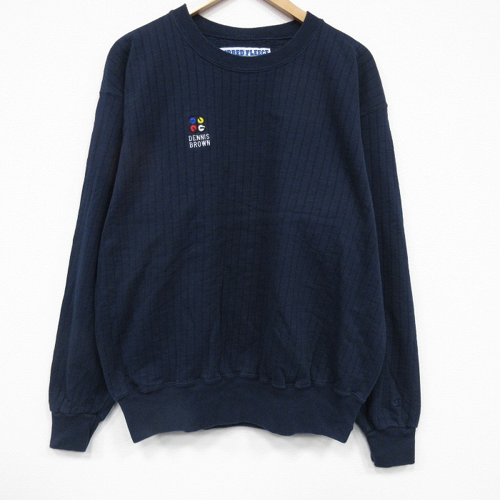 L★古着 チャンピオン champion 長袖 スウェット メンズ 00年代 00s DENNIS クルーネック 紺 25nov20
