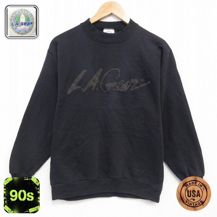 【50%OFF】90s 長袖スウェット LAギア ブラック S | 古着