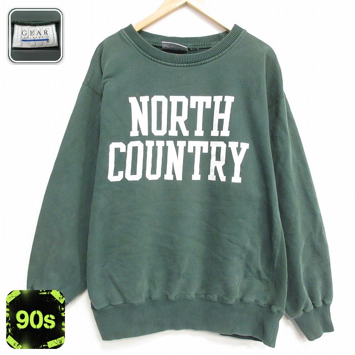 【50%OFF】ノースカントリー 90s 長袖スウェット グリーン XL | 古着