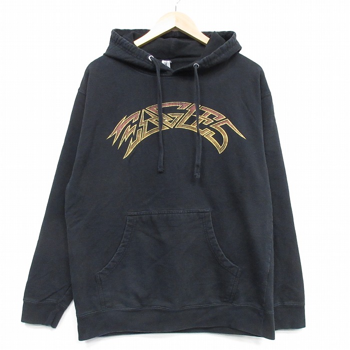 L★古着 長袖 ロック バンド スウェット パーカー メンズ イーグルス 黒 25nov29