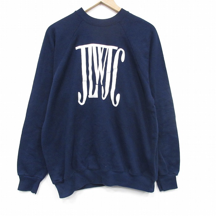 【20%OFF】L★古着 TULTEX 長袖 スウェット メンズ 90年代 90s JLWJC ラグラン クルーネック 濃紺 25dec08