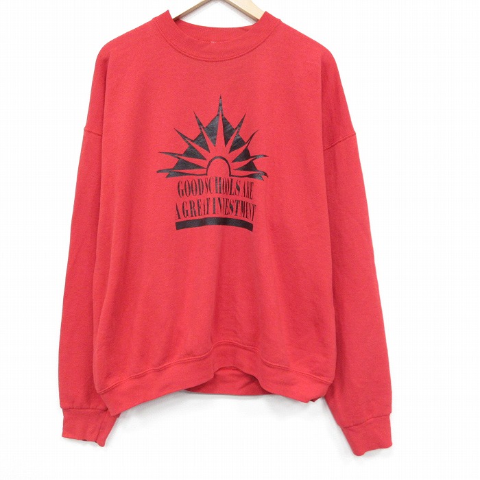 フルーツオブザルーム 90s 長袖スウェット グッドスクール レッド XL | 古着