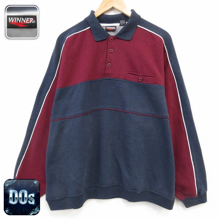 【50%OFF】00s 長袖スウェット バーガンディ XL | 古着