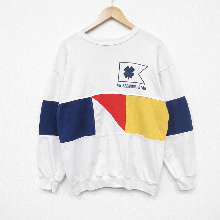 90s 長袖スウェット BERMUDA ホワイト L | 古着