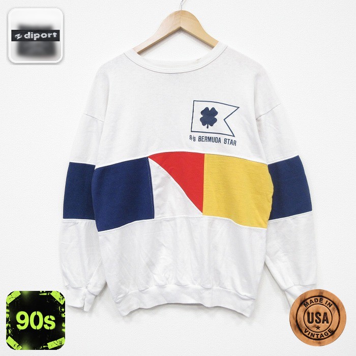 【50%OFF】90s 長袖スウェット BERMUDA ホワイト L | 古着