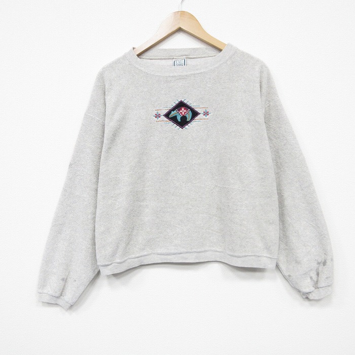90s 長袖スウェット 霜降り グレー XL | 古着