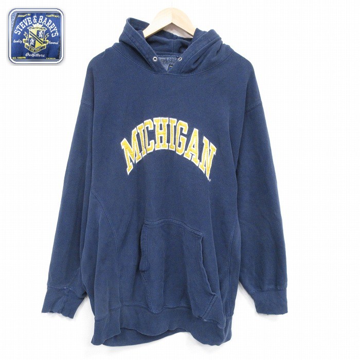 【50%OFF】ミシガン 長袖パーカー ネイビー XL | 古着