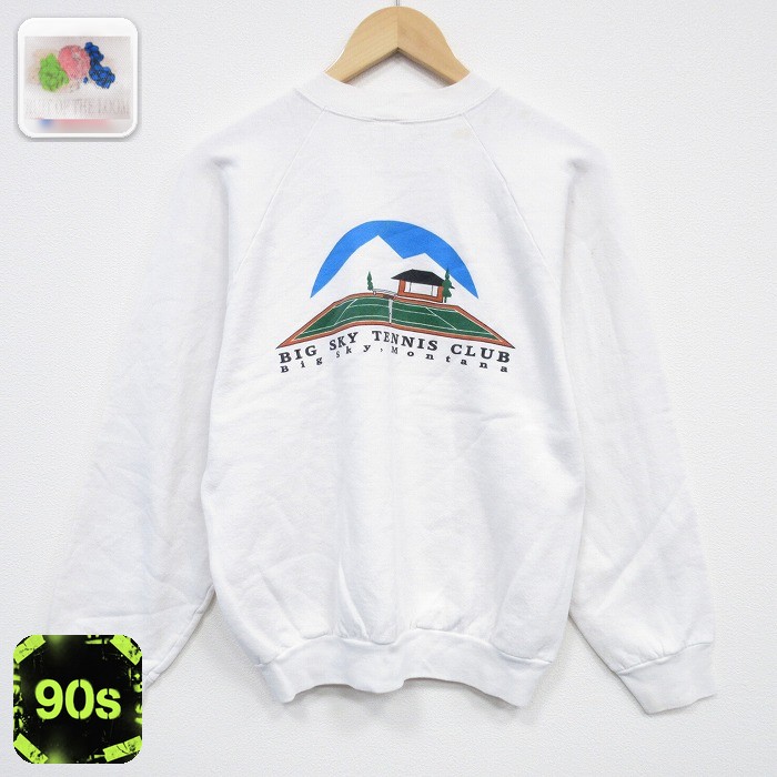 【50%OFF】フルーツオブザルーム 90s 長袖スウェット テニス ホワイト M | 古着
