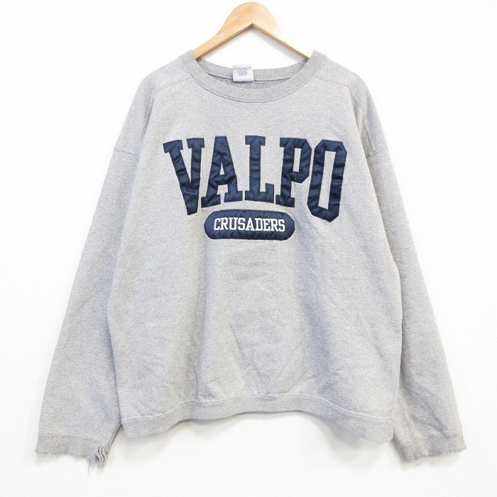 VALPO 90s 長袖スウェット 刺繍 グレー XL | 古着