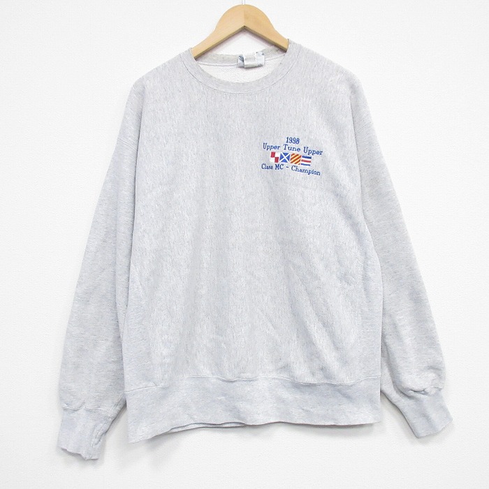 XL★古着 リー Lee 長袖 スウェット メンズ 90年代 90s UTU 大きいサイズ クルーネック 薄グレー 霜降り 25dec05