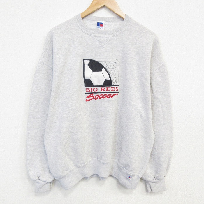 ラッセル 90s 長袖スウェット サッカー刺繍 グレー XL | 古着