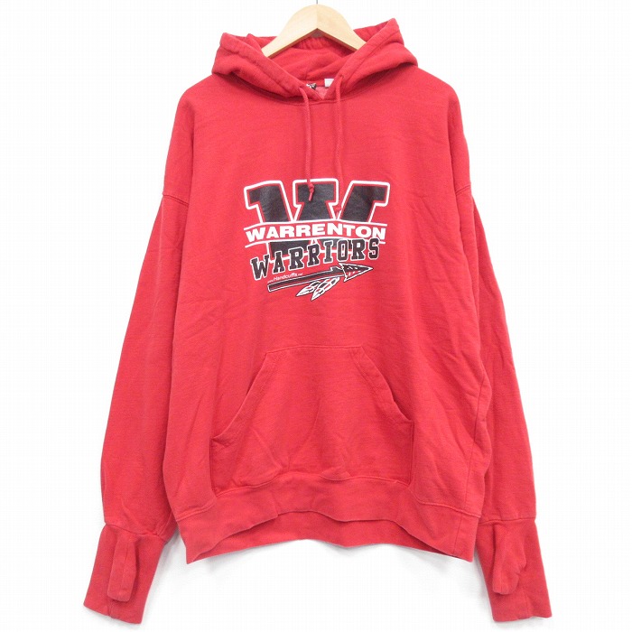 長袖スウェットパーカー レッド XL | 古着