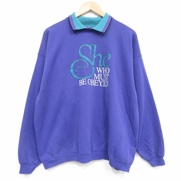 チャンピオン 90s 長袖スウェット She パープル XL | 古着