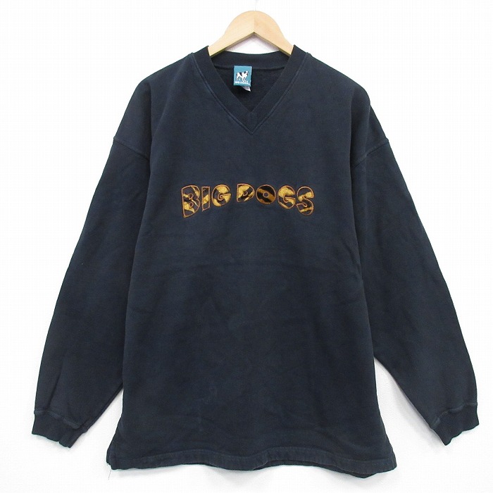 ビッグドッグス 00s 長袖スウェット ビッグロゴ刺繍 ブラック XL | 古着