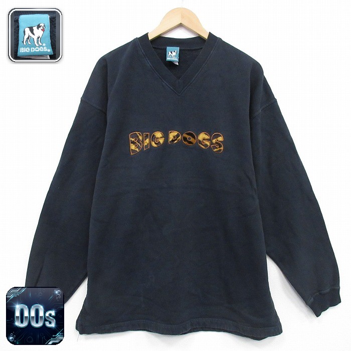 【50%OFF】ビッグドッグス 00s 長袖スウェット ビッグロゴ刺繍 ブラック XL | 古着