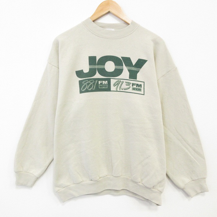【20%OFF】XL★古着 TULTEX 長袖 スウェット メンズ 90年代 90s JOY クルーネック USA製 ベージュ 25dec09