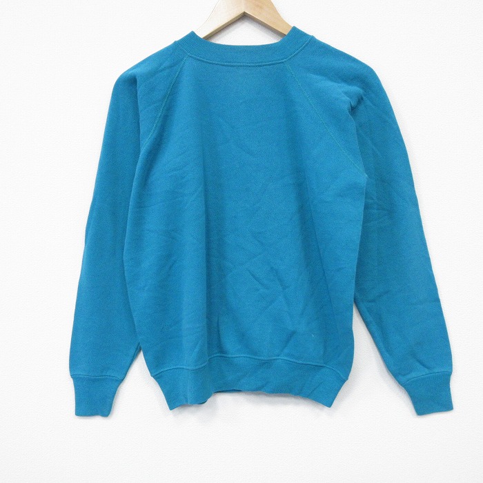 S★古着 ヘインズ 長袖 スウェット メンズ 90年代 90s 無地 ラグラン クルーネック USA製 水色 25dec10