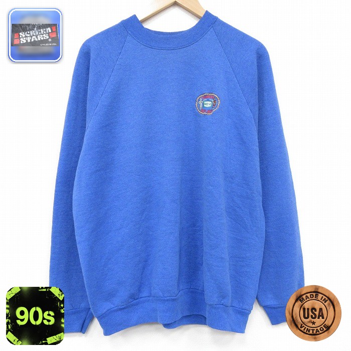 【50%OFF】スクリーンスターズ 90s 長袖スウェット HESS ブルー XL | 古着