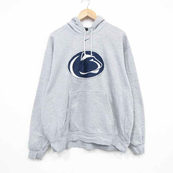 XL★古着 ナイキ NIKE 長袖 スウェット パーカー メンズ 00年代 00s PENN 大きいサイズ グレー 霜降り 25dec12