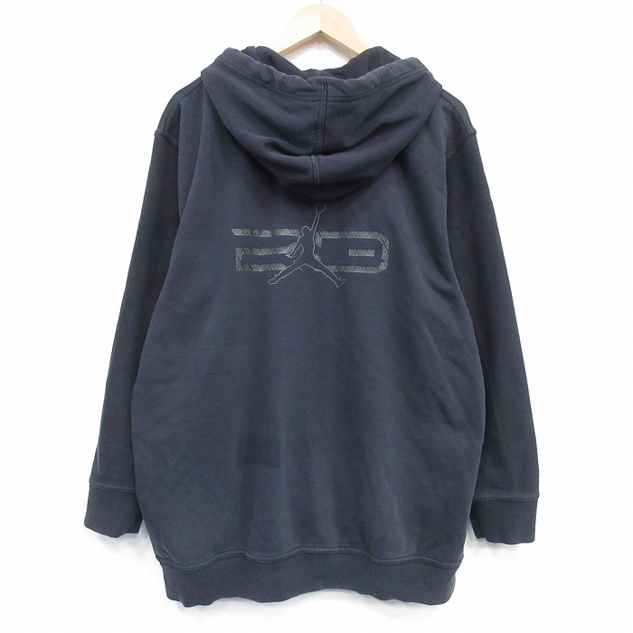 L★古着 長袖 フルジップ スウェット パーカー メンズ マイケルジョーダン エアジョーダン  黒 25dec12