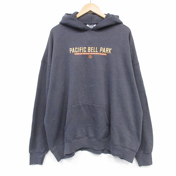XL★古着 リー Lee 長袖 スウェット パーカー メンズ 00年代 00s パシフィック 大きいサイズ 濃グレー 霜降り 25dec12