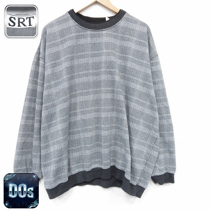 【50%OFF】00s 長袖スウェット チェック ブラック XL | 古着