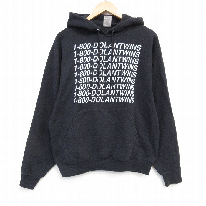 L★古着 ジャージーズ 長袖 スウェット パーカー メンズ 00年代 00s DOLANTWINS 黒 25dec12