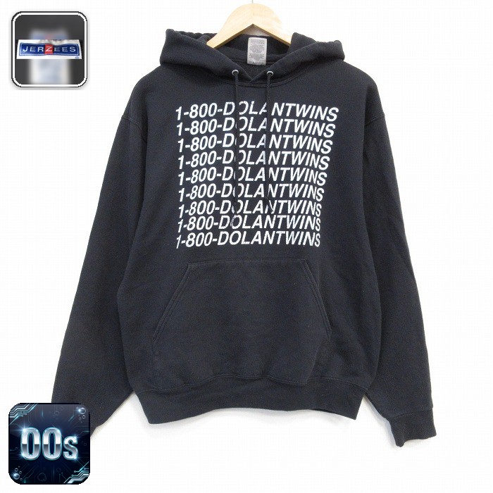 00s 長袖パーカー DOLANTWINSプリント ブラック L | 古着