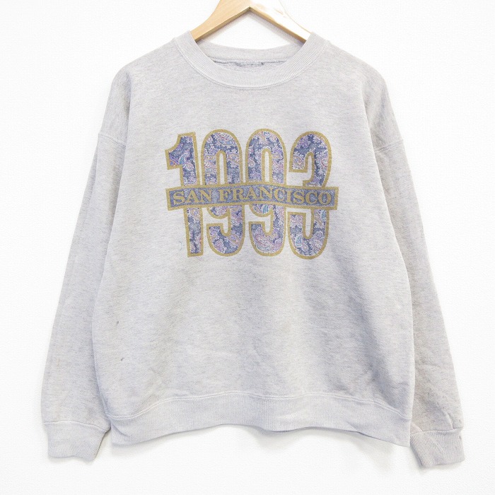 90s 長袖スウェット 霜降り グレー L | 古着